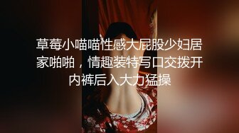 草莓小喵喵性感大屁股少妇居家啪啪，情趣装特写口交拨开内裤后入大力猛操